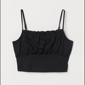 H&M Divided Black Crop Tank Top size medium.
